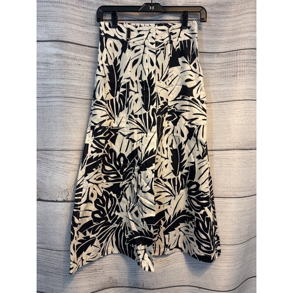 Brochu Walker Mica Botanical-Print A-line Midi Skirt Size XS